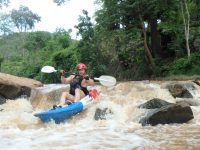 Catching a rapid on Kayak A, Chiang Dao